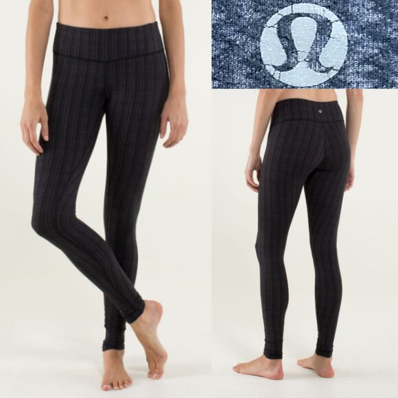 Lululemon Textured Ziggy Wee September Luon Leggings Size 8 Medium 30" Inseam - Picture 1 of 10